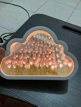 Product Review of Tulip Lamp Light DIY Cloud Tulip Night Light Led Mirror Lamp Atmosphere Material Handmade Lamp Desktop Decor Birthday Gift cloud room from K**n N**o s**e 3