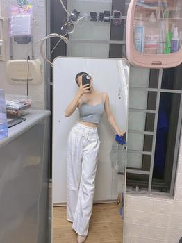 Product Review of Quần Jeans  Suông Nữ Xếp Ly Hai Cạp Kép Phối Túi Trước Chất Jeans Đẹp Pants Women from T**g L** 0