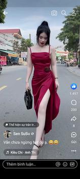 Product Review of VÁY LỤA THIẾT KẾ XẺ TÀ TÔN DÁNG CHÍT LY EO from D**y 1