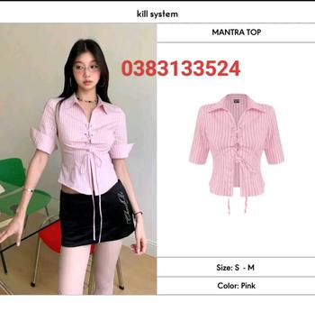 Product Review of Áo sơ mi kiểu đan dây Mantra sọc hồng dáng ôm quyến rũ -Killsystem from M** X**n 1**1 0