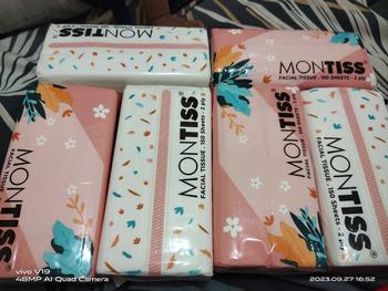 Product Review of ( PAKET 6 pcs ) Montiss Titasoft Tisu Wajah - Facial Tissue  Montis 150 Sheets Lembar Sheet 2ply 2 Lapis Aroma Lembut Promo Murah Gratis Ongkir COD COD Promo Murah Gratis Ongkir from p**2 3