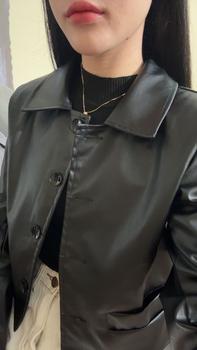 Product Review of Sét Áo khoác Da nữ cổ bẻ 2 lớp mix quần vải ống xuông , phong cách đơn giản  Jacket Women Top áo from T**ỷ N**n 0