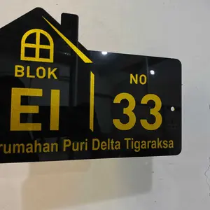 NOMOR RUMAH 28 x 18 cm / BAHAN ACRYLIC / LASER CUTTING