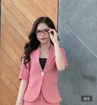 Product Review of Áo vest phom vừa tay ngắn lẻ size kèm quần sọc - Nữ, Women Jacket from C**_ 0