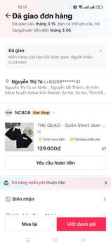 Product Review of THE QUẠO - Quần Short Jean Nữ Lưng Cao Thêu Túi Sau S1203_614 from T**9 0