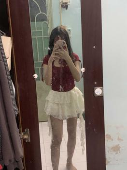 Product Review of [SB43] Sét bộ nữ 2 món áo tay ngắn đan dây và chân váy ren tua rua có quần bí trong Nữ Women Voi Thun Top Sen from k**i 1