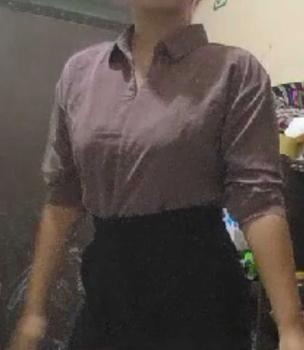 Product Review of SIVALI Minji Shirt | Basic Loose Office Shirt - Kemeja Wanita Kantor Atasan Baju Anti Kusut Panjang Tebal Polyester Silk Formal Oversize Formal Oversize Kerja Hitam Casual from H**🌸 0