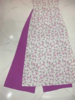 Product Review of Áo dài hoa nhí tím lụa Nhật in 6D _ Mã P64 from l**o 1