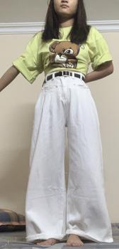 Product Review of Quần Jeans  Suông Nữ Xếp Ly Hai Cạp Kép Phối Túi Trước Chất Jeans Đẹp Pants Women from l**1 1