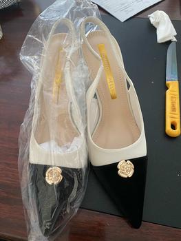Product Review of Giày cao gót đẹp 8p, giày nữ quai hậu mũi nhọn khoá hoa da nỉ nhung siêu bền đẹp DéP Shoes from c**0 3