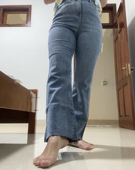 Product Review of (LOE9TAC11) Quần Jean Nữ Dáng Loe 9 Tấc (92cm) Dành Cho Nàng m50 Pants Denim Women Có Túi from d**i 3