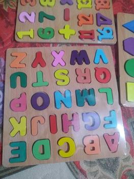Product Review of 3 in 1 ABC Alphabet Digital Puzzle Wooden Toys Kid Number Letter shape Matching Jigsaw Board 20*20cm #SL from ^**️ 2