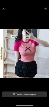 Product Review of Áo Thun Croptop Borip Nữ Form Basic Cổ Tròn Tay Ngắn Raglan Phối 2 Màu Đính Nơ Women Sen from T**o 0