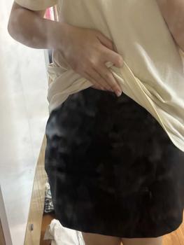 Product Review of Chân váy nữ chữ A vải tuyết mưa mềm kèm lót quần bên trong, Women Màu Đen Kem Nhung Voan Voi quần  váy  nữ  ngắn from l**n 1