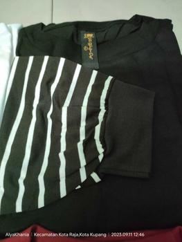 Product Review of QR PROJECT ID - KAOS POLOS OVERSIZE LENGAN PANJANG STRIPE SALUR WITH SLIT from A**a P**✨ 0