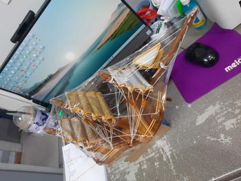 Product Review of เรือสำเภาทอง ทำจากไม้สักลงสีเงาขนาดไซส์​A,B,Cรายละเอียด​ข้างล่างคะ from ก**♡ 1
