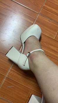 Product Review of (Phúc Minh) GIẦY Cao Gót Nữ Bít Hậu Trơn Chất Liệu Da Mờ Mũi Vuông 10 phân (Phom rộng) Shoes giàycaogót DéP giay cuoi bup Women giay  7 from T**o V** ** 1