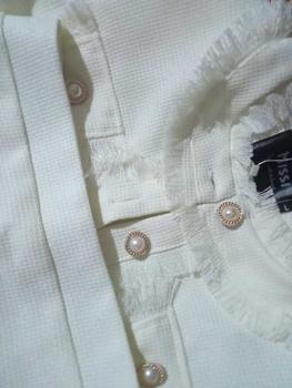 Product Review of Bộ Dạ Nữ Áo Dạ Tweed kèm Chân Váy chữ A Tua Rua Tiểu Thư xinh xắn và cá tính Top Kem from Y**e 1