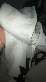Product Review of Áo nỉ hoodie form rộng tay bồng phối vai Nữ Top Women in 2 mặt - Chữ Chảy from D** 1