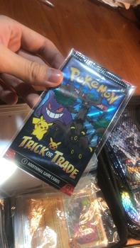 Product Review of 01 Gói bài Trick or Trade 2024 BOOster Pack chính hãng - Túi thẻ lẻ Pokemon Halloween TCG Bộ Bài Thẻ Bài Cards from K**h 0
