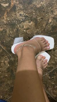 Product Review of (lùi size chân gầy)Dép Guốc nữ 12p -cao gót mũi vuông quay ngang trong mềm đúp trước 3cm. from K**💎 2