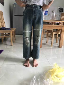 Product Review of Quần Jean Xuông Rách SEE Cạp Chun Cho Bé Gái Ong Women Dáng Suông Sz 11-15 Hàng Việt Nam Pants dài from L**H 1