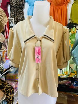 Product Review of Jaddmei”Oliv top model tali belakang semi crop premium bangkok Kancing Tebal Wanita Slim Denim Atasan Denim from V**i A**d 3