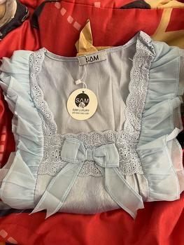 Product Review of H55 Pijama Nữ Áo Dài Cổ Vuông Tay Von Tag Nơ Quần Ống Loe Chất Lụa Xước Trơn Bộ Đồ Ngủ Nữ Phù Hợp Mặc Bốn Mùa Size 40-62 KG Ong Voi Loang from K**n 0