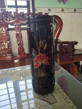 Product Review of Ống đựng nhang bằng gỗ họa tiết Hoa Sen - Gỗ Tràm Bền Đẹp from M**g B** 0