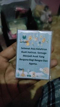 Product Review of Kartu ucapan kado bayi (10pcs) berisi kata-kata simpel praktis Biru Pink Cards from T**i 0