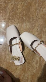 Product Review of (Form ngắn tăng size) Giày nữ sục bệt mũi vuông gót vuông trang trí xích vàng  thời trang Nguyễn Gia N139 Shoes DéP from N**g n** 1