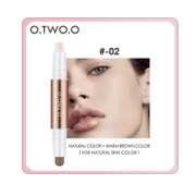 Product Review of O.TWO.O Glowing Color Shaping Light and Shadow Double-ended Repair Stick Stereo Highlight Concealer Bronzer Makeup Beige Contour Dark Brown Cosmetic Multicolor from チ** 0