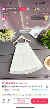 Product Review of Đầm váy 2 dây tơ giấy cho bé gái họa tiết BÈO HOA LikeKids MH1 D29 from T**y N**n 0