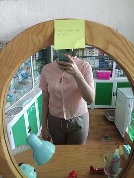 Product Review of Áo Thun Ngắn Tay Cho Nữ, Thiết Kế Xếp Li, Cổ Chữ V, Có Cúc, Mỏng from D** M** N**n 1