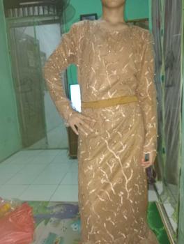 Product Review of MAXI ALMIRA / 4 UKURAN / M / L / XL / XXL / GAMIS KONDANGAN / GAMIS TILE MUTIARA / FASHION GAMIS WANITA Panjang Dalaman Muslim Pita Dress Pesta Kombinasi Remaja from M**6 1