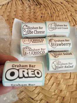 Product Review of 100 pcs Label sticker for Graham Bar Black and White Print from C**e D** L**n 2
