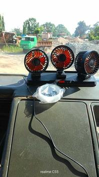 Product Review of 24v Automotive fan Car Fan 360° Adjustable 3 Head Air Fan Low Noise Multifunctional Temporary Parking Card Car Fragrances Car fan 24v for truck from U**o 1
