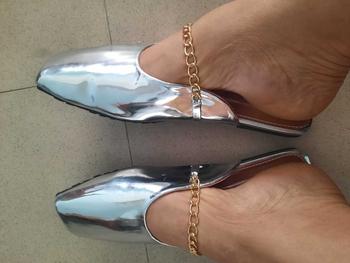 Product Review of (Form ngắn tăng size) Giày nữ sục bệt mũi vuông gót vuông trang trí xích vàng  thời trang Nguyễn Gia N139 Shoes DéP from M**n 1