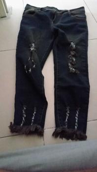 Product Review of jener celana jeans wanita 7/9 model sobek-sobek street kekinian ada lapisan bawah rawis kaki melar Soft Stretch from I**🤗 0