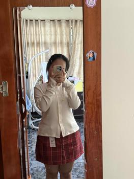 Product Review of (MỞ BÁN) Chân váy chữ A chất nỉ caro phối lưng chun phía sau bigsize 90kg from t**g 0