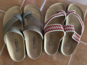 Product Review of IVY SHOES รองเท้าไบเก้น ไขว้โป้ง สายถัก  ไซส์ 35 - 40 พื้นนุ่ม ความหนาของส้น 2.5 เซนติเมตร รองเท้าแตะ รองเท้าผู้หญิง from 🚩**🚩 0