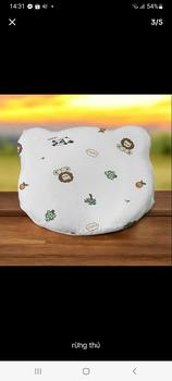 Product Review of gối cho bé cao su chống lõm bẹt đầu hình tai gấu vải thun lạnh mềm mát, kícḣ thước 21x25cm from H**2 0