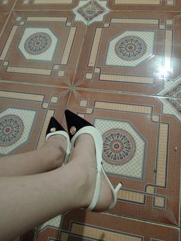 Product Review of Giày cao gót đẹp 8p, giày nữ quai hậu mũi nhọn khoá hoa da nỉ nhung siêu bền đẹp DéP Shoes from q**🫶 2