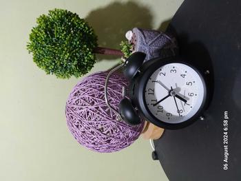 Product Review of Alarm Clock Metal Ringing Silent Alarm Clock Creative Simple Bedside Clock With Night Light from e**8 1