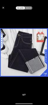 Product Review of Quần jean chỉ nổi màu xanh tím than kiểu quần jean ống suông hot trend JEAN ZY from B**n ❄** 3