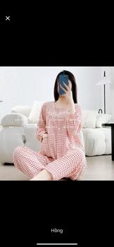 Product Review of Bộ Mặc Nhà Dáng Dài Kẻ 31101311 Áo Nữ - BAE MALI from s**8 0