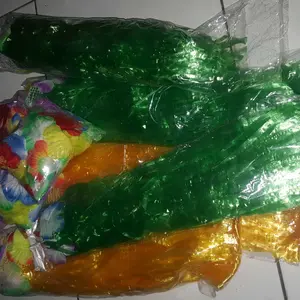 5Pcs Rok Rumbai Hawai Papua Warna Warni Plastik Tali Rafia Wedding Game Tali Rafia Pentas Anak Dewasa Hula Plastik