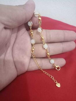 Product Review of GELANG TANGAN BOLA BOLA PUTIH PERHIASAN WANITA MURAH POL Titanium from T**S 3