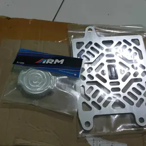 ARM Paketan Cover Radiator + Cap Tutup Radiator Motorcycle Baut Engine