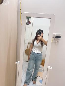 Product Review of (S-2Xl) HHCHOU- Quần Jeans Suông Trơn Màu Xanh nhạt vải Qc mềm h3369 Nữ Pants Kem Women from M** N**c H** 0